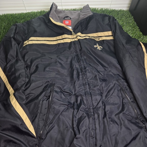 New Orleans Saints NFL 2007 Team Puffer Winter Jacket Coat Y2K Sz XL READ - Picture 1 of 8